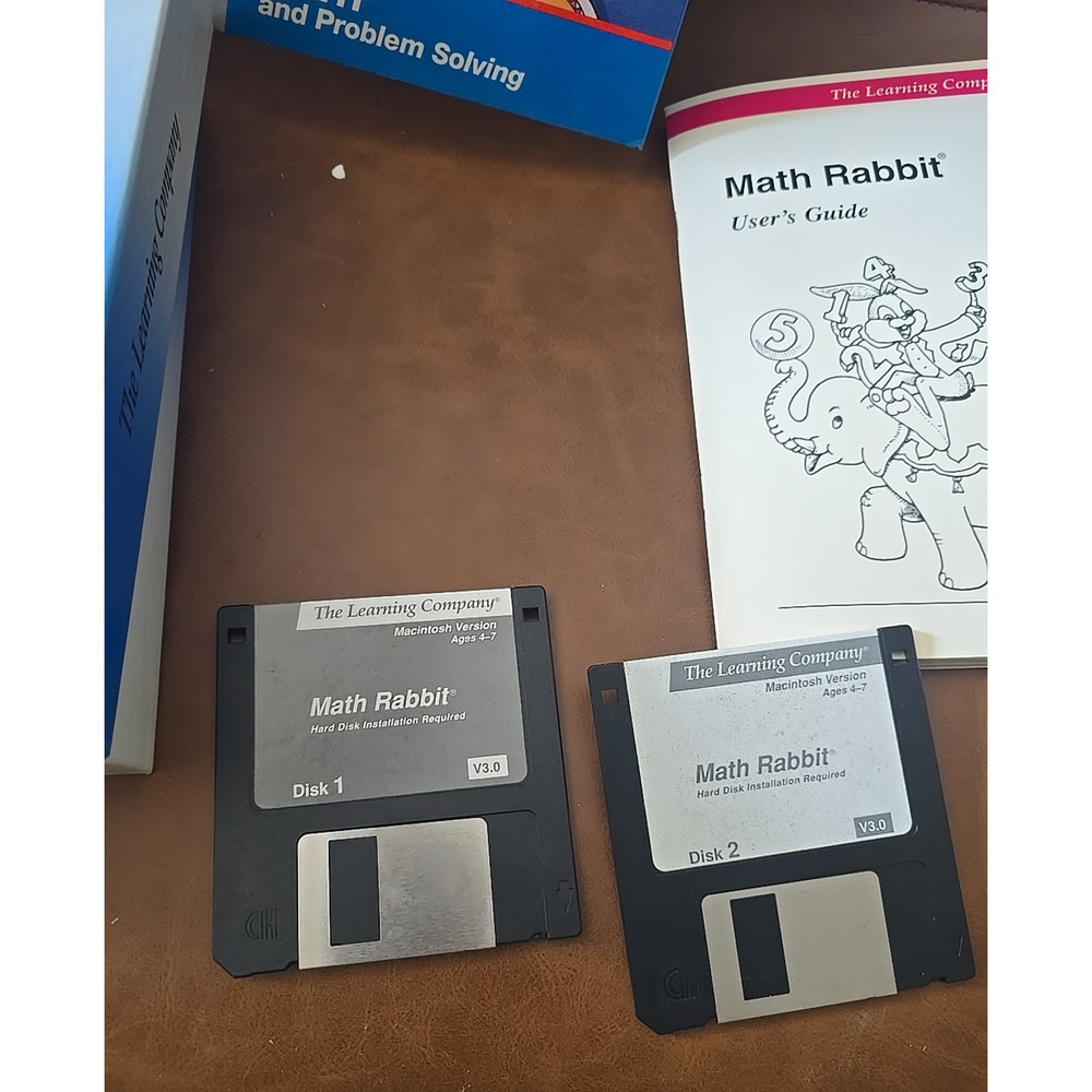 Vintage‎ The Learning Company Math Rabbit's and Problem Solving Floppy 3.5" Disk - Picture 2 of 5